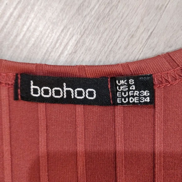 Boohoo Ruffle trim ribbed twist front co-ord - Picture 6 of 16